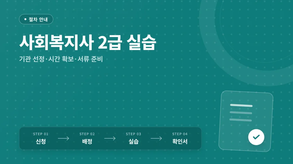 사회복지사 2급 실습 가이드